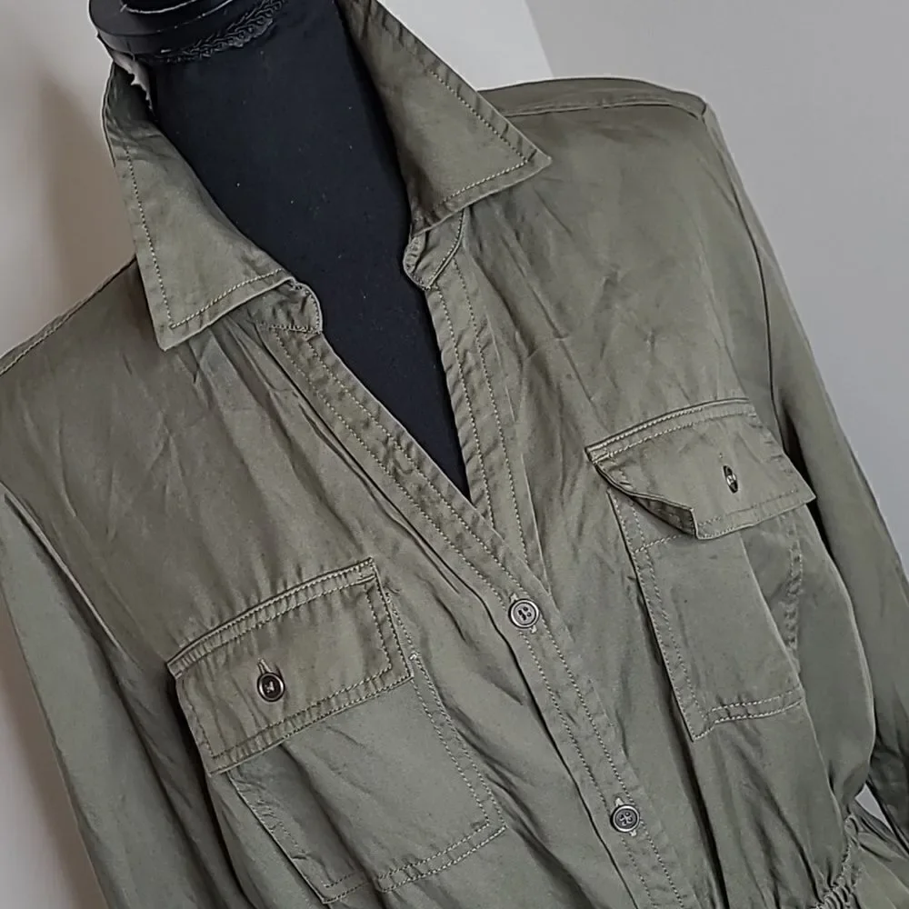 Style & Co sz M olive drab green dress - Picture 2 of 11